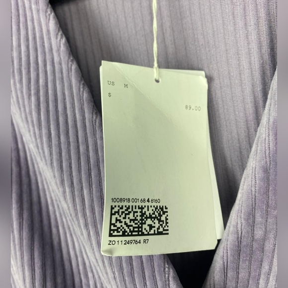 & Other Stories Lilac Corduroy Wrap Button Front Mini Dress M - Picture 9 of 13